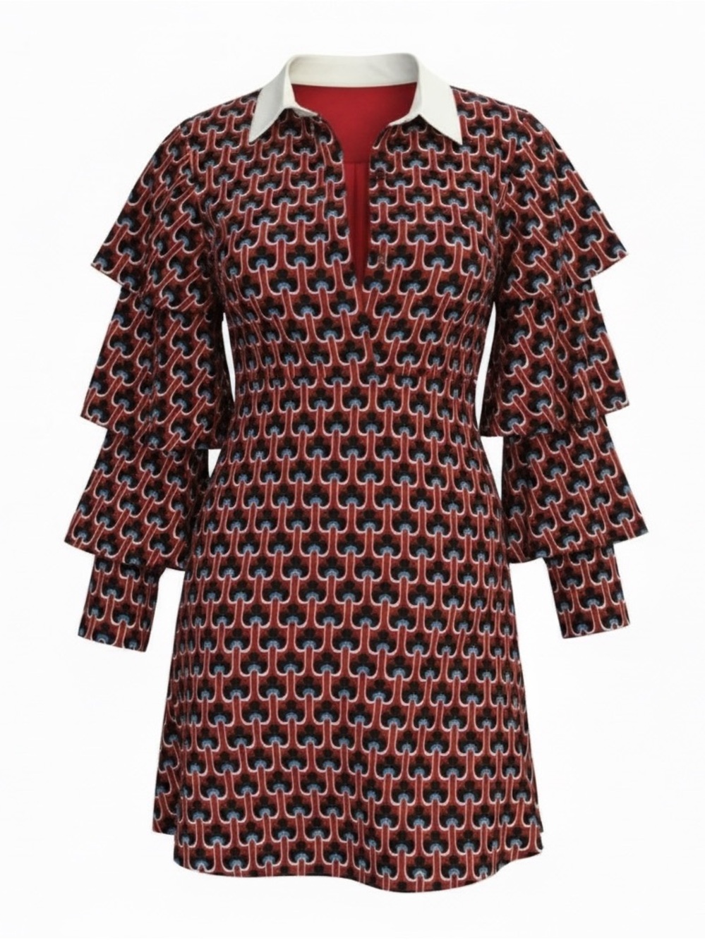 60’s Retro Spade Patterned dress with fun unique sleeves!
